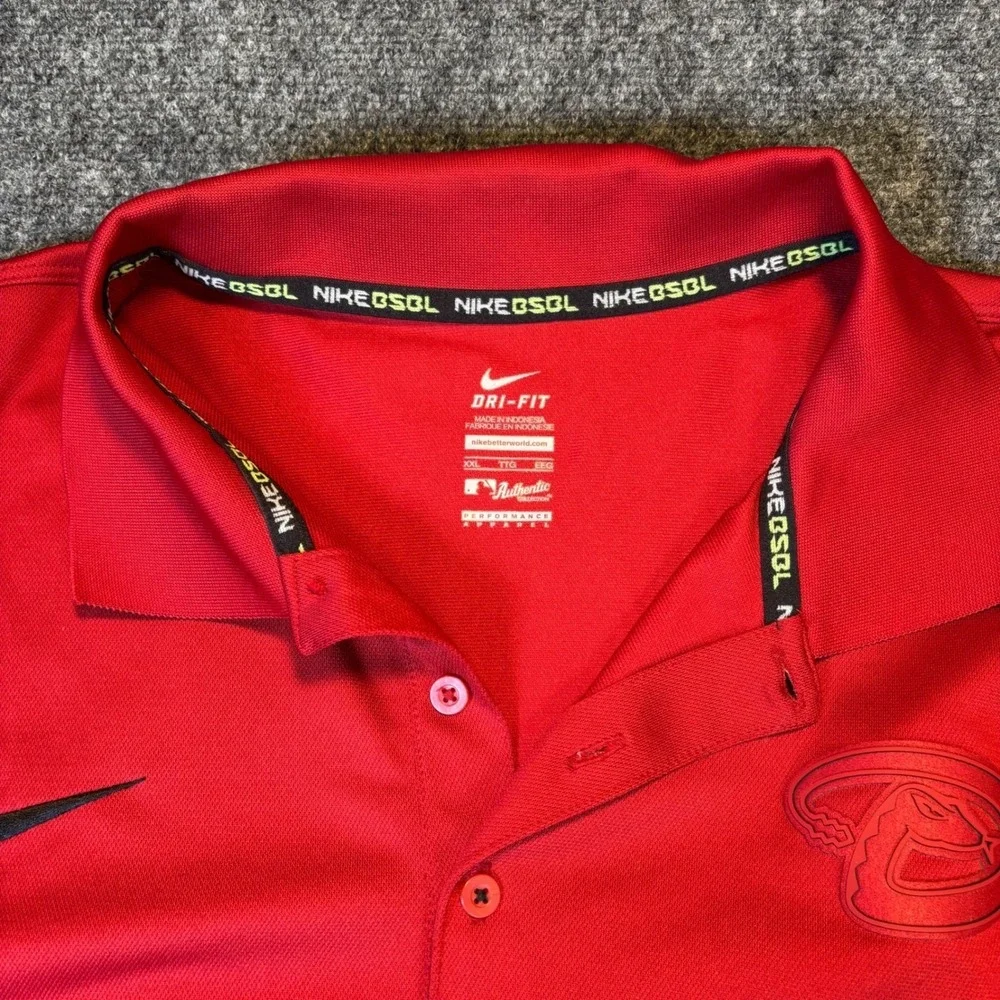 Nike Dri Fit Red Arizona Diamondbacks MLB Baseball Polo Shirt Mens‎ XXL